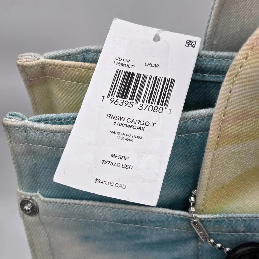 Coach NEW Rainbow Tie Dye Cargo Tote Bag CU128 Canvas‎ 2-Way Purse - Picture 5 of 9